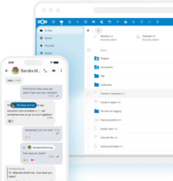 Brukere i videomøte med skjermdeling i Nextcloud Talk