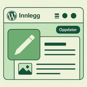 Skjermbildeillustrasjon av WordPress kontrollpanel med Innlegg valgt