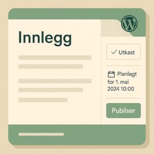 Illustrasjon av WordPress-innlegg med valg for utkast og planlagt publisering