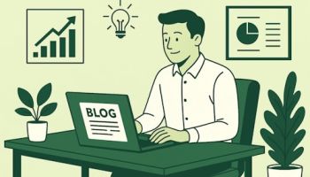 Illustrasjon av bedrift som lykkes med blogging