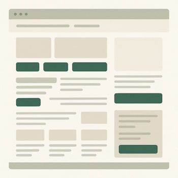 Eksempel på nettside med uklare CTA-elementer