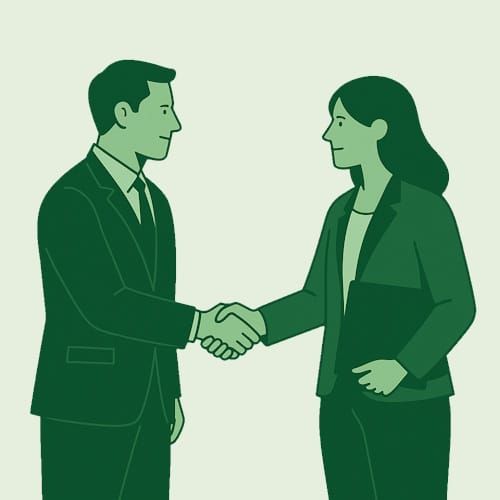 Regnskapsrådgiver og IT-konsulent som planlegger samarbeid