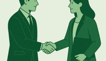 Regnskapsrådgiver og IT-konsulent som planlegger samarbeid