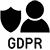 GDPR compliance badge indicating adherence to EU data protection standards.