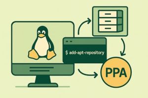 Illustrasjon av Linux programvarelager med ekstra PPA-kilde