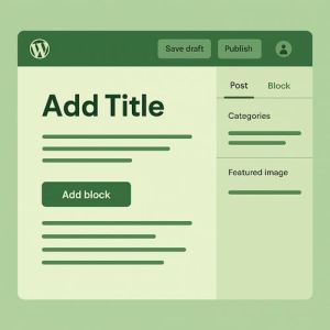 Skjermbilde av WordPress-editor med nytt innlegg i redigeringsmodus